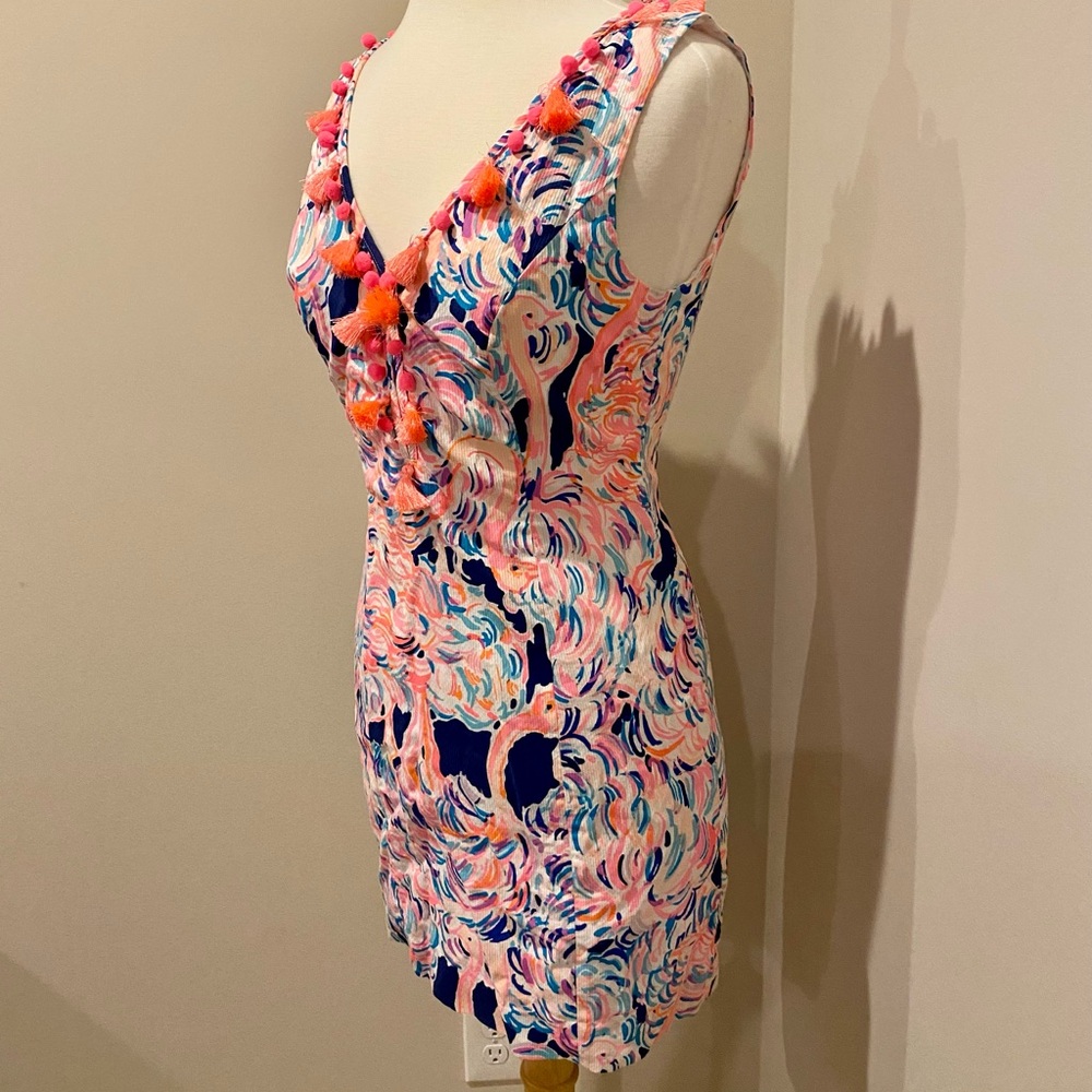 Lilly Pulitzer Shift Dress With Tassel Neckline - Picture 4 of 12